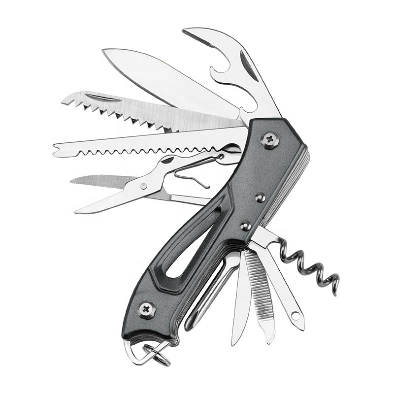 440 Stainless Steel Pocket Multi Functionioal with Folding Knife With Saw Scissors Screw Opener