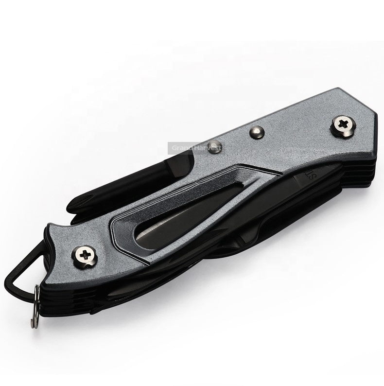 440 Stainless Steel Pocket Multi Functionioal with Folding Knife With Saw Scissors Screw Opener