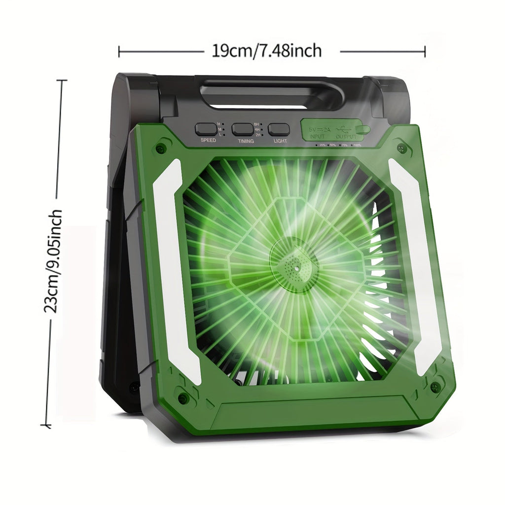20000mAh Solar Camping Fan with LED Light
