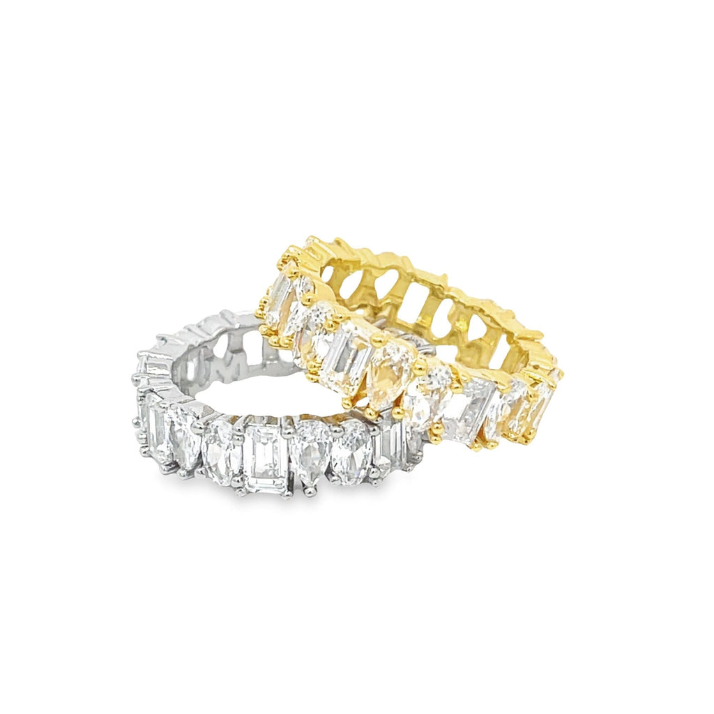 Abstract Shaped Clear CZ Ring (D58)