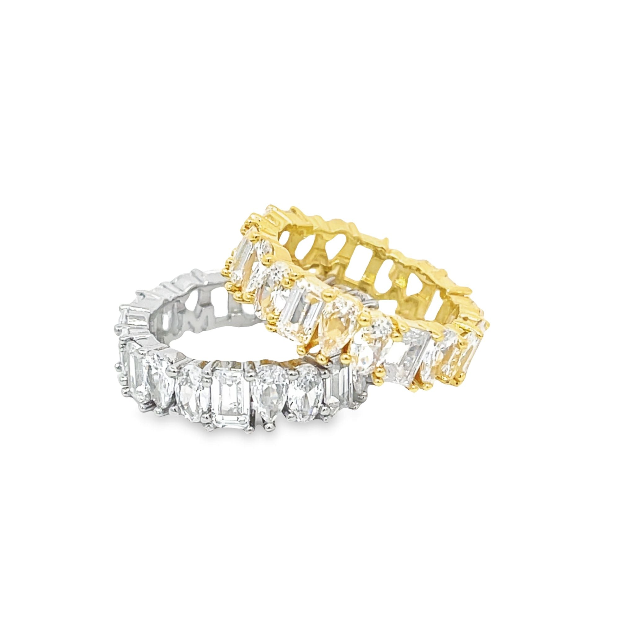 Abstract Shaped Clear CZ Ring (D58)