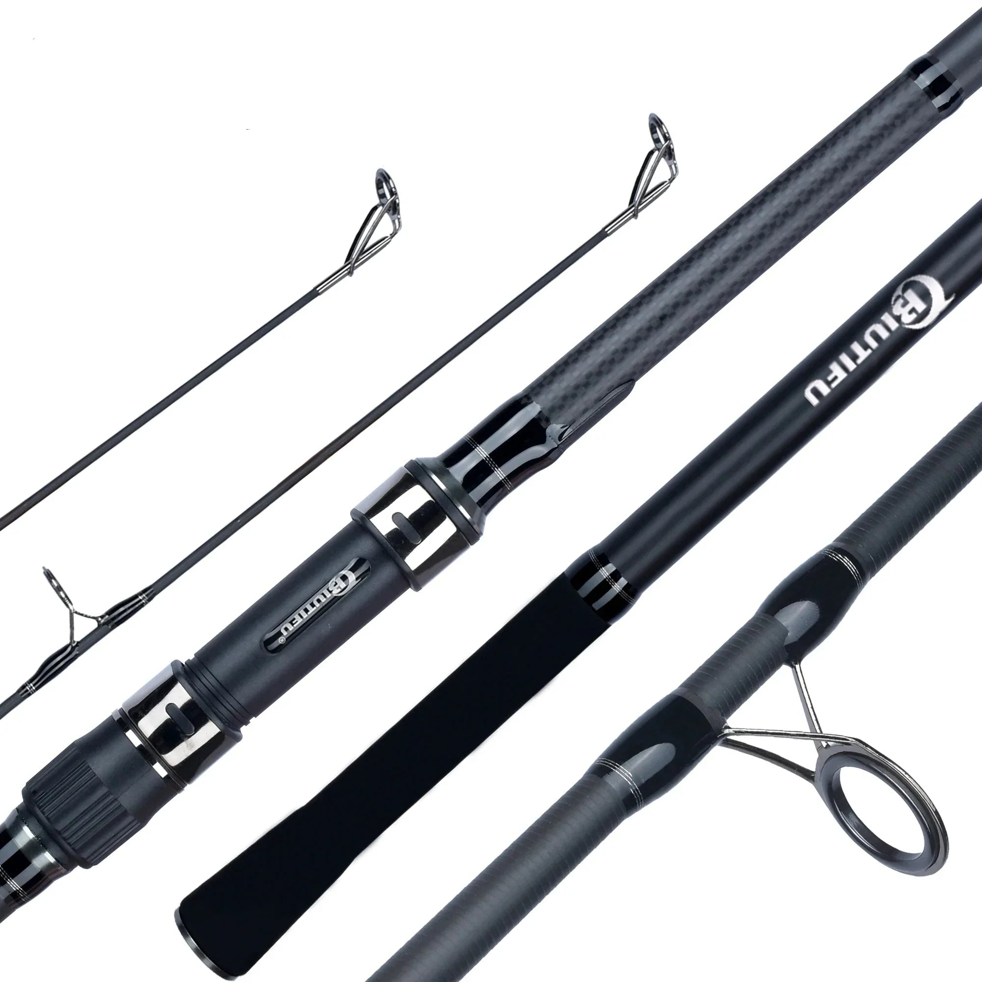 2-Tips 4.2m Carbon Fiber Carp Fishing Rod Grey