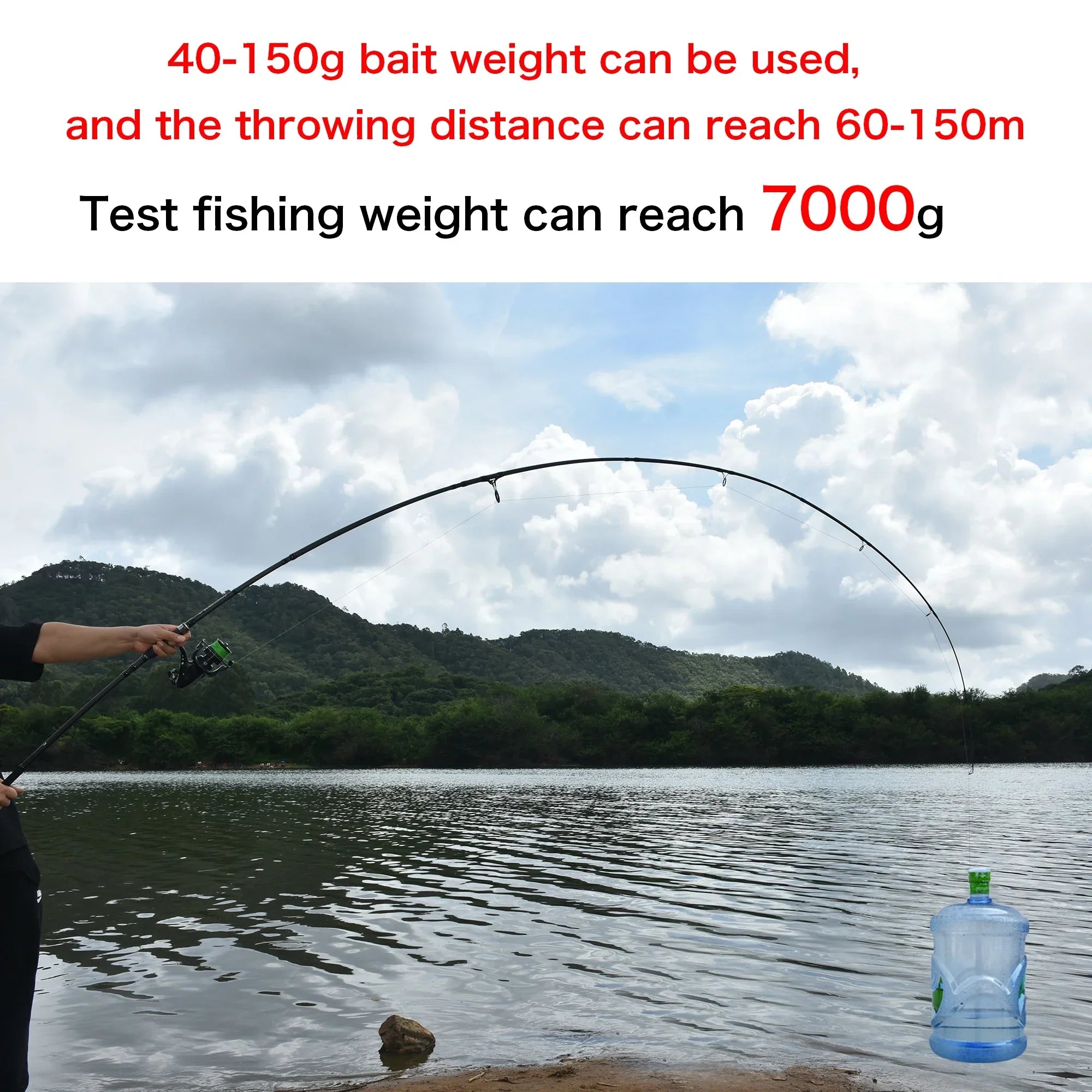 2-Tips 4.2m Carbon Fiber Carp Fishing Rod Grey