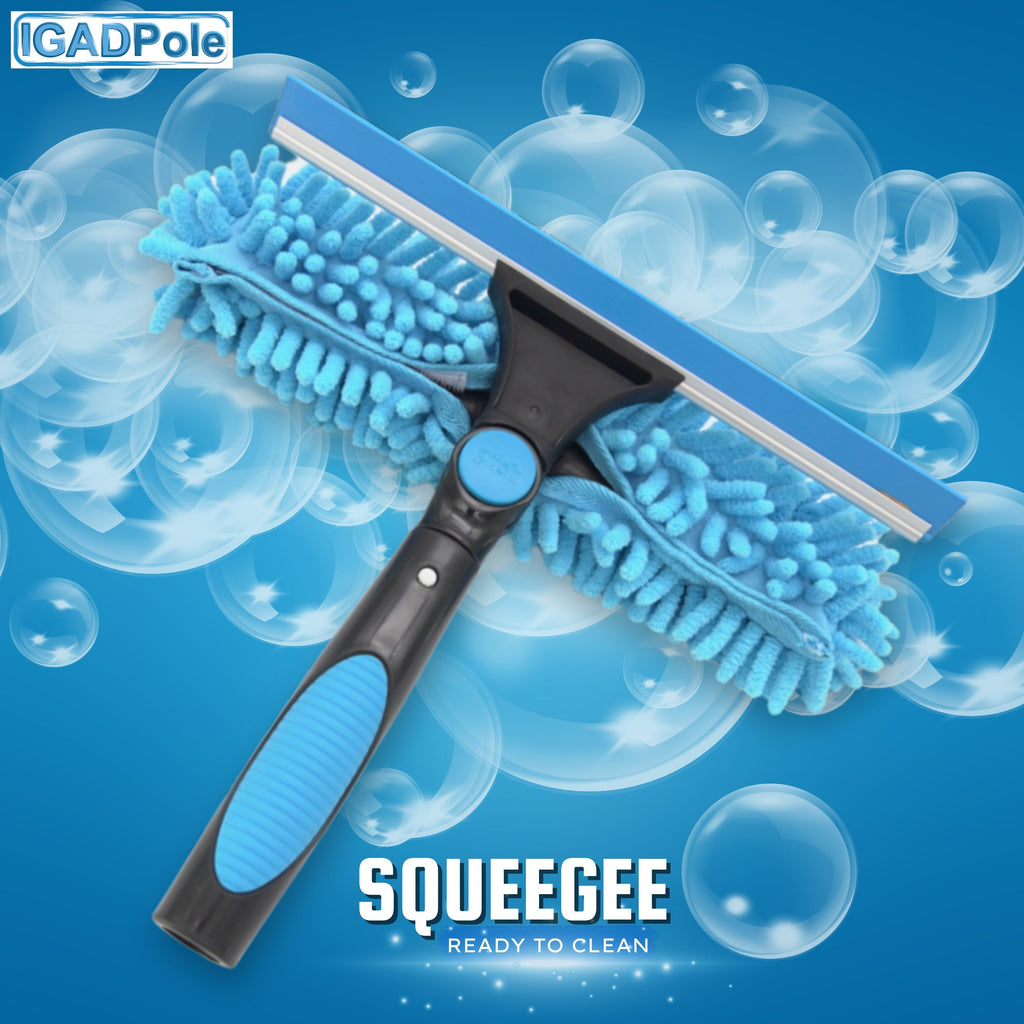 6.6ft Window Squeegee with Extension Pole, Window Cleaner Tool with 2-Stage Telescoping Pole, Window Cleaning Kit with 6.6ft Pole(2m) & Microfiber Cloths, 2 Blades Replacements