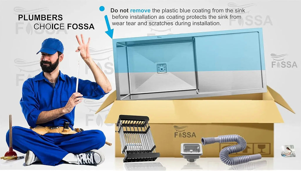 304  silver Single Bowl with Drain Board Handmade Kitchen Sink  (40"x18"10")